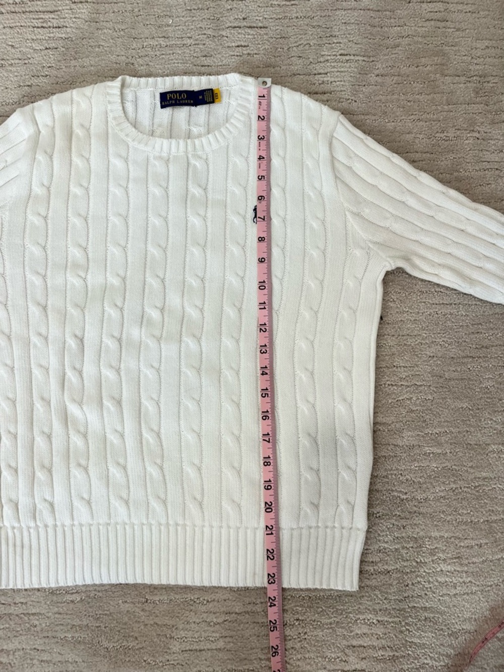 Ralph Lauren white Cable-Knit Crewneck Sweater - Picture 7 of 10